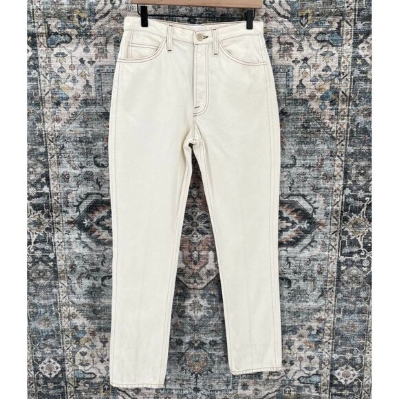 Frame Rigid Denim Straight Full Length Jeans Size 27 Off White - Picture 1 of 16